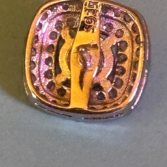 Moissanite One Carat Pink and White Square Studs in Sterling Silver S925 GRACert - Picture 9 of 11